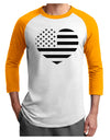 American Flag Heart Design - Stamp Style Adult Raglan Shirt by TooLoud-TooLoud-White-Gold-X-Small-Davson Sales