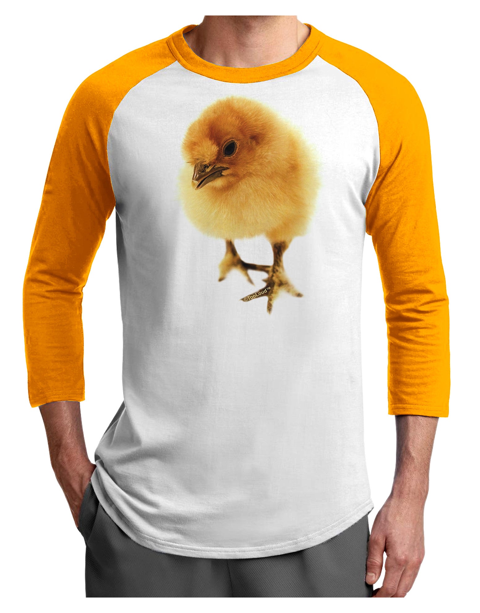 Fluffy Chick Adult Raglan Shirt-Raglan Shirt-TooLoud-White-Gold-X-Small-Davson Sales