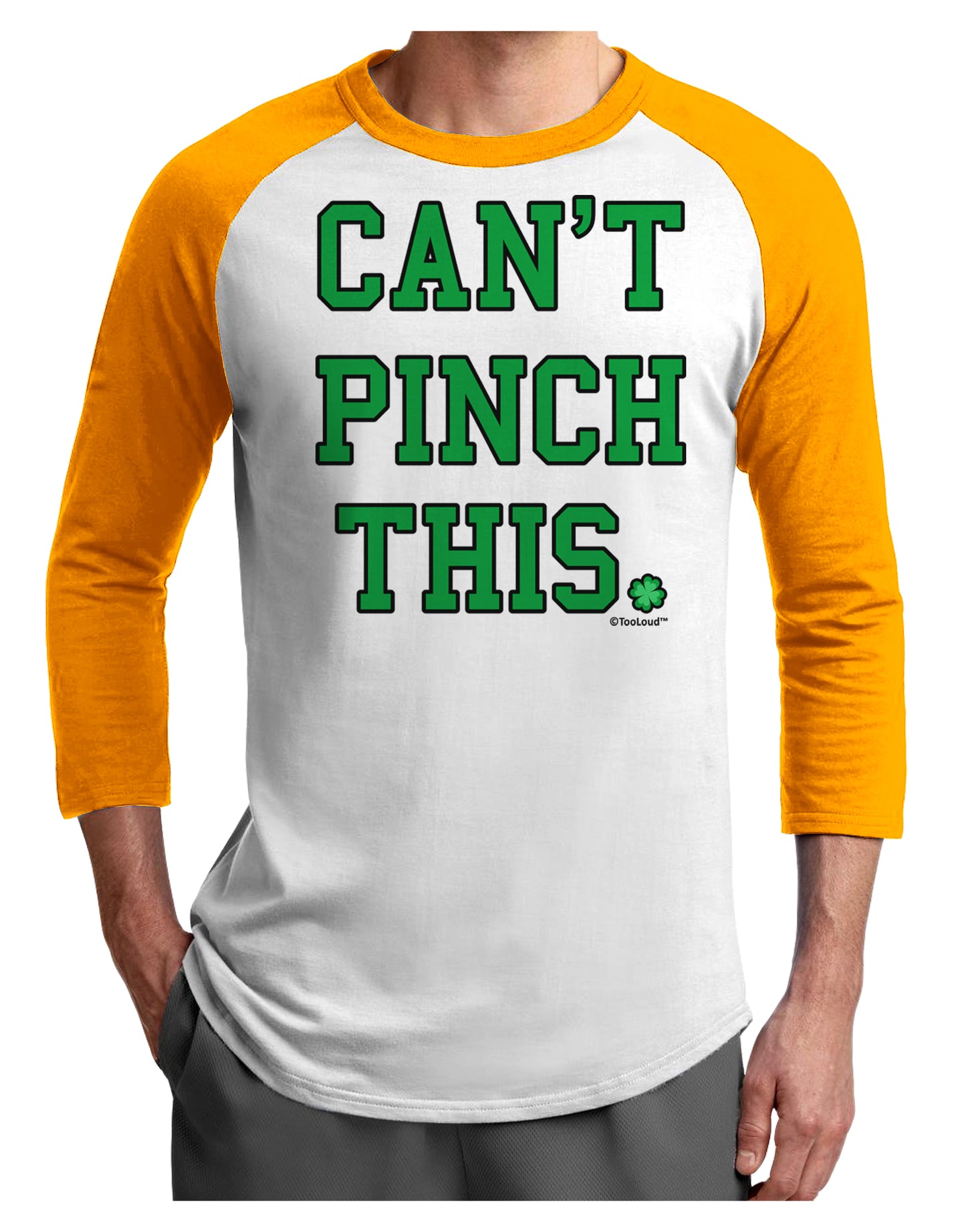 Can't Pinch This - St. Patrick's Day Adult Raglan Shirt by TooLoud-Mens T-Shirt-TooLoud-White-Gold-X-Small-Davson Sales