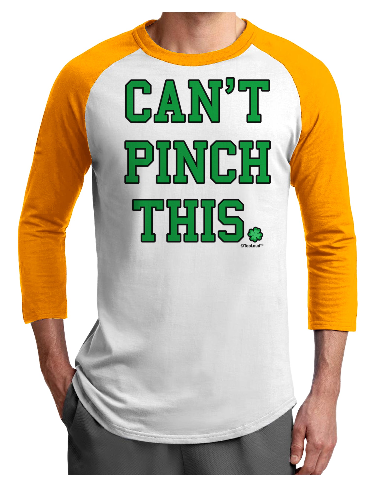 Can't Pinch This - St. Patrick's Day Adult Raglan Shirt by TooLoud-Mens T-Shirt-TooLoud-White-Gold-X-Small-Davson Sales