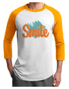 Smile Adult Raglan Shirt-Mens T-Shirt-TooLoud-White-Gold-X-Small-Davson Sales