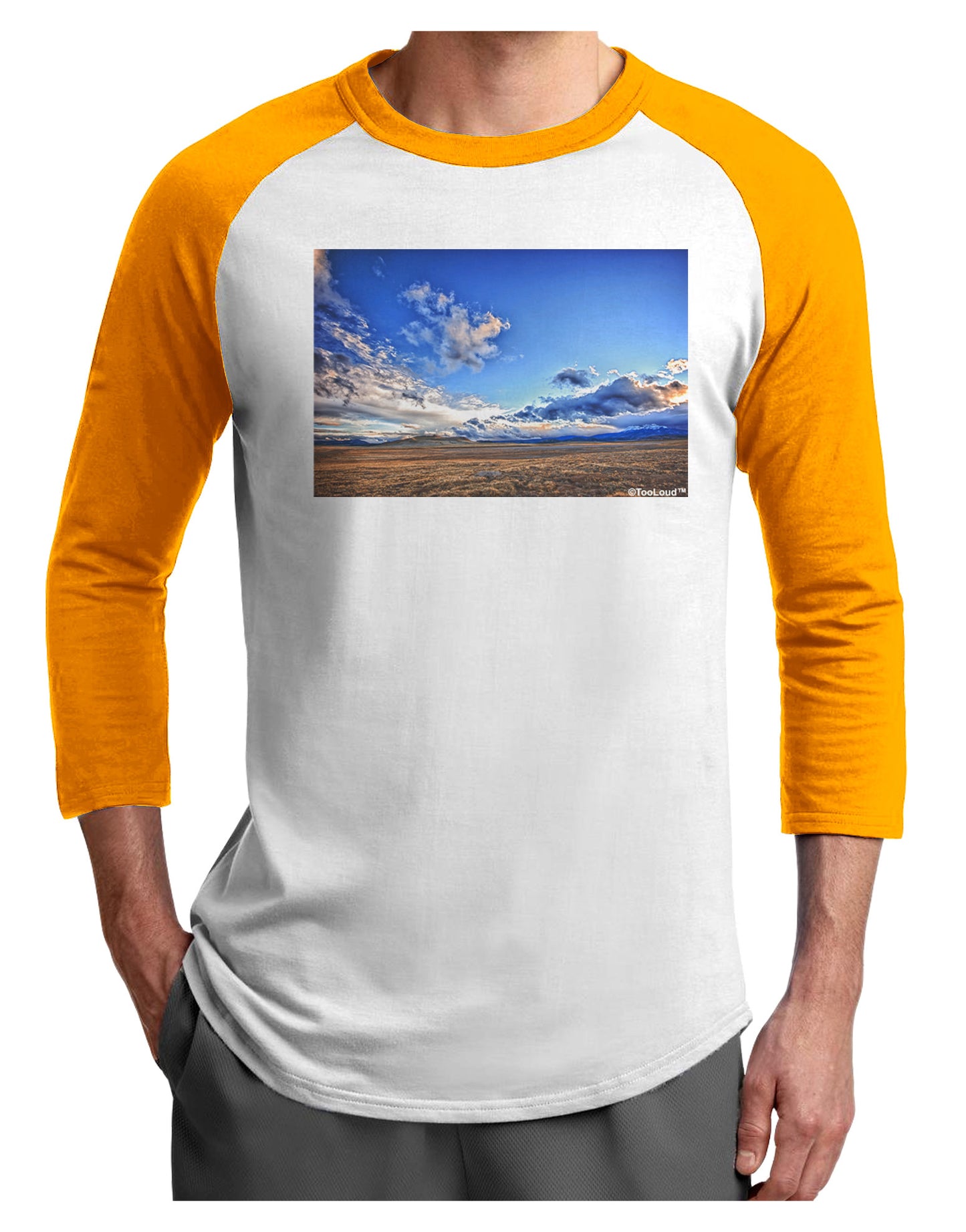 Garden of the Gods Colorado Adult Raglan Shirt-TooLoud-White-Gold-X-Small-Davson Sales