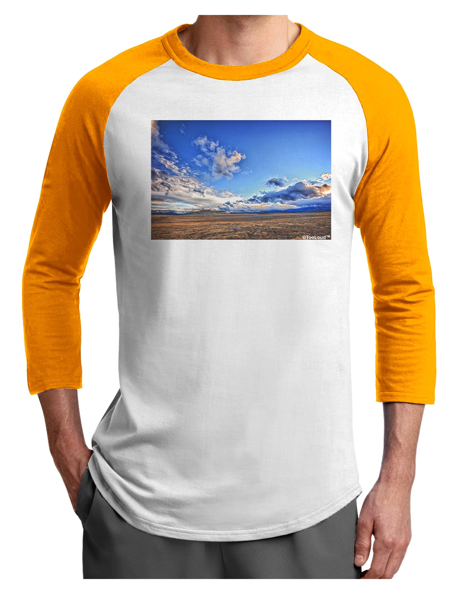 Garden of the Gods Colorado Adult Raglan Shirt-TooLoud-White-Gold-X-Small-Davson Sales