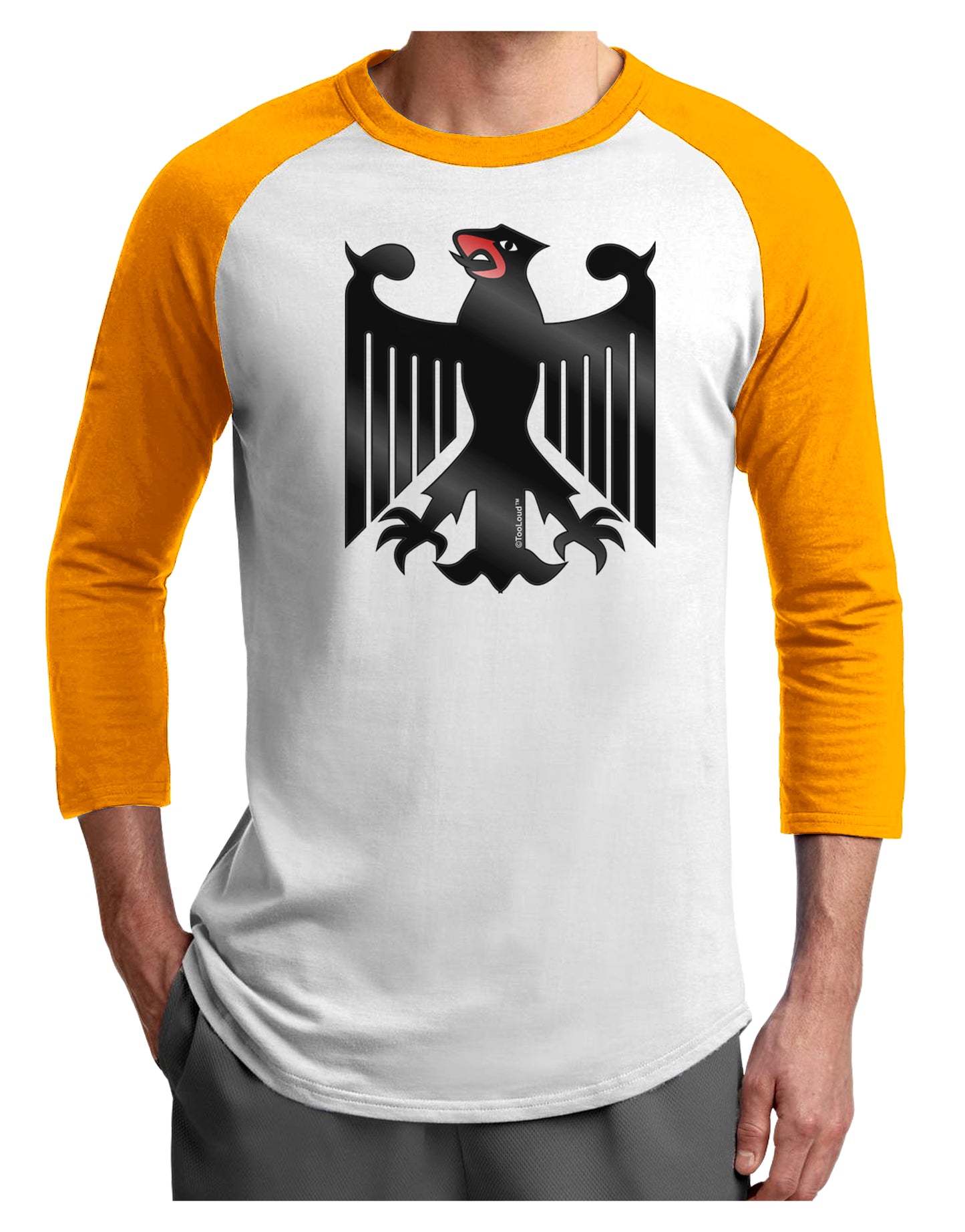 Bundeswehr Logo Adult Raglan Shirt-Raglan Shirt-TooLoud-White-Gold-X-Small-Davson Sales