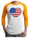 American Flag Heart Design Adult Raglan Shirt by TooLoud-TooLoud-White-Gold-X-Small-Davson Sales