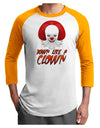 Down Like a Clown Adult Raglan Shirt-TooLoud-White-Gold-X-Small-Davson Sales