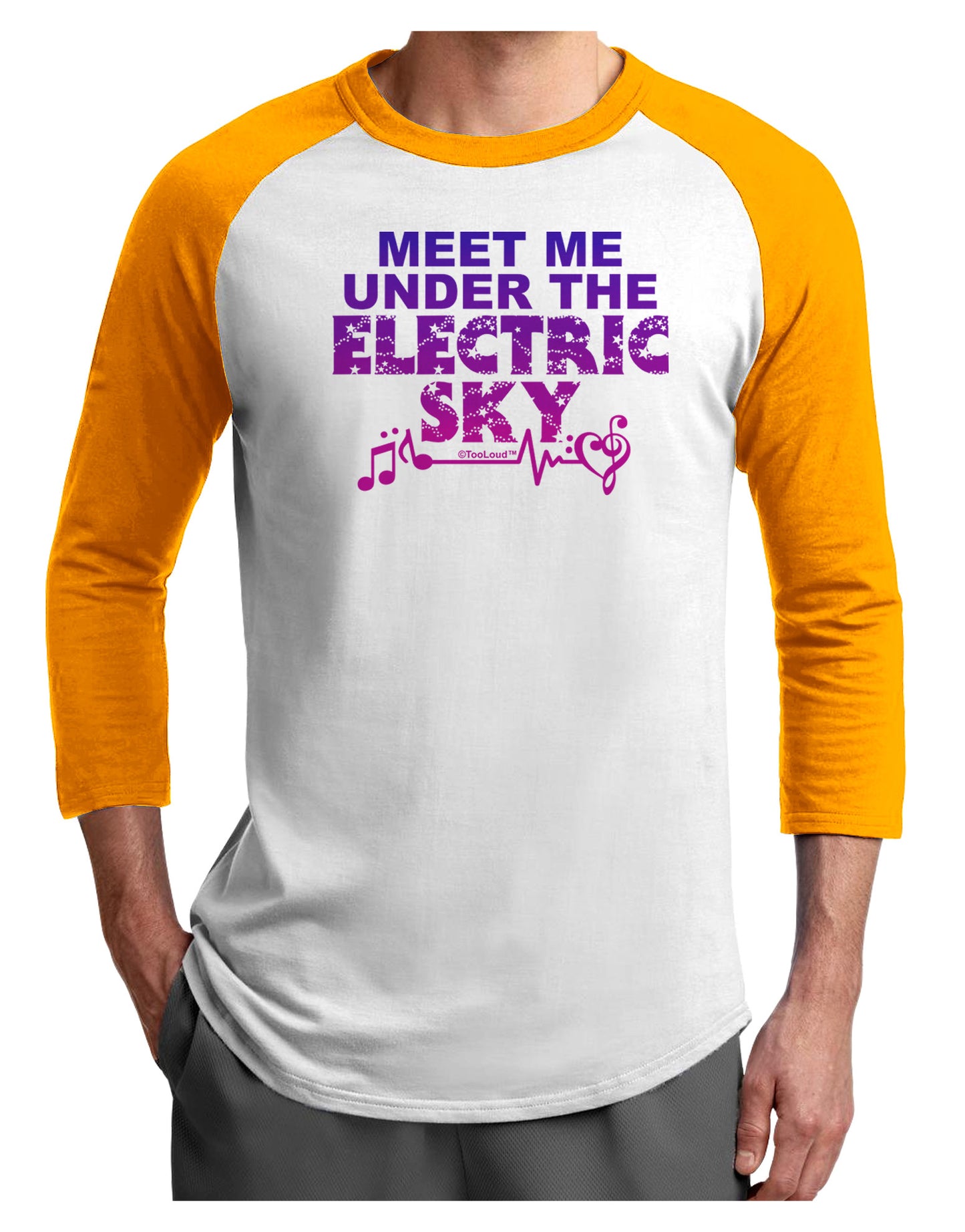 Electric Sky Color Adult Raglan Shirt-Raglan Shirt-TooLoud-White-Gold-X-Small-Davson Sales
