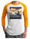Grimm Reaper Halloween Design Adult Raglan Shirt-Mens T-shirts-TooLoud-White-Gold-X-Small-Davson Sales
