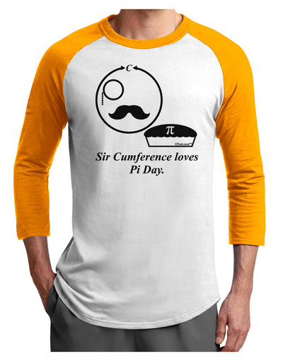 Sir Cumference Loves Pi Day Adult Raglan Shirt-TooLoud-White-Gold-X-Small-Davson Sales