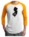 New Jersey - United States Shape Adult Raglan Shirt by TooLoud-TooLoud-White-Gold-X-Small-Davson Sales