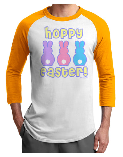 Three Easter Bunnies - Hoppy Easter Adult Raglan Shirt by TooLoud-TooLoud-White-Gold-X-Small-Davson Sales