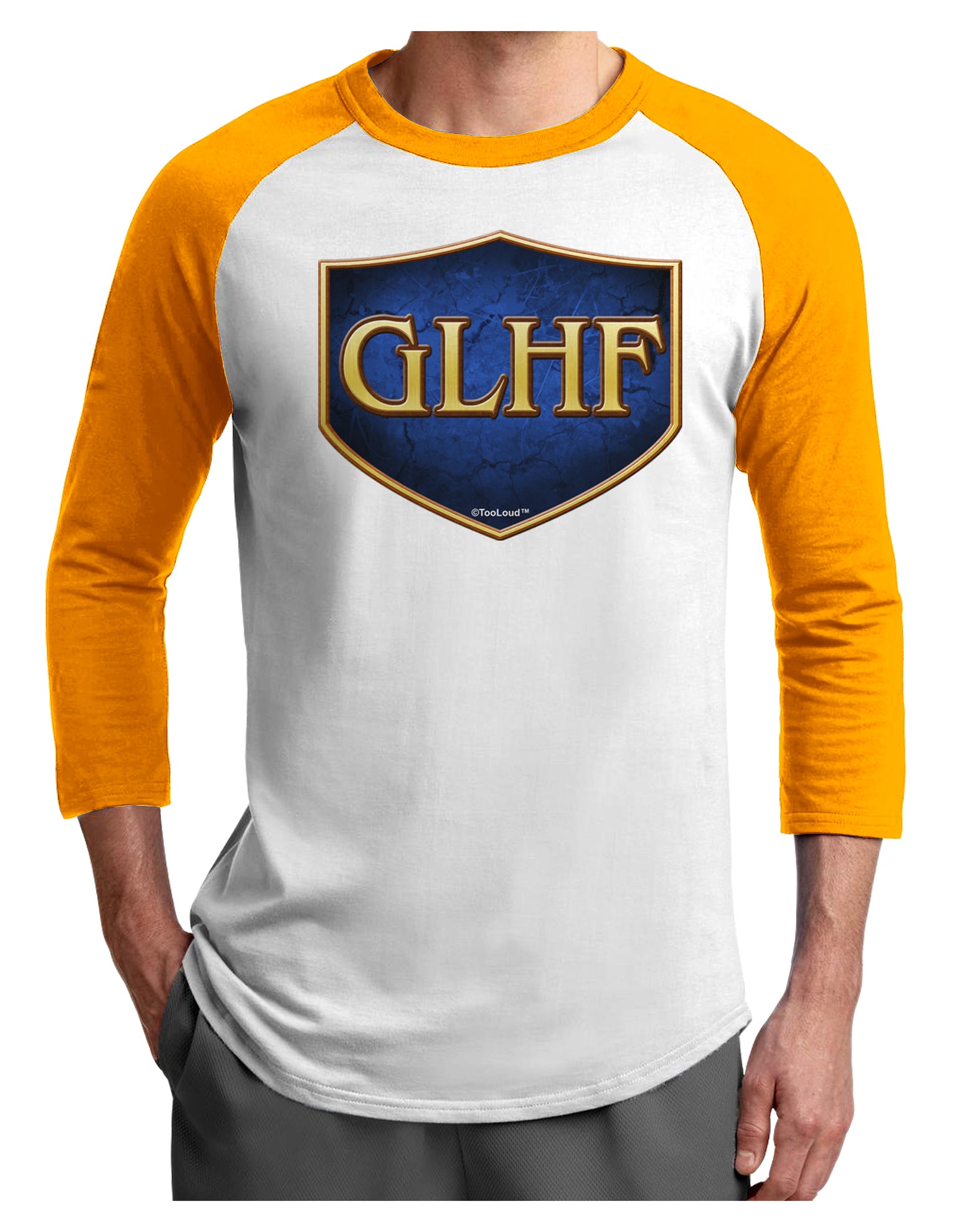 GLHF - Good Luck Have Fun Adult Raglan Shirt by TooLoud-TooLoud-White-Gold-X-Small-Davson Sales
