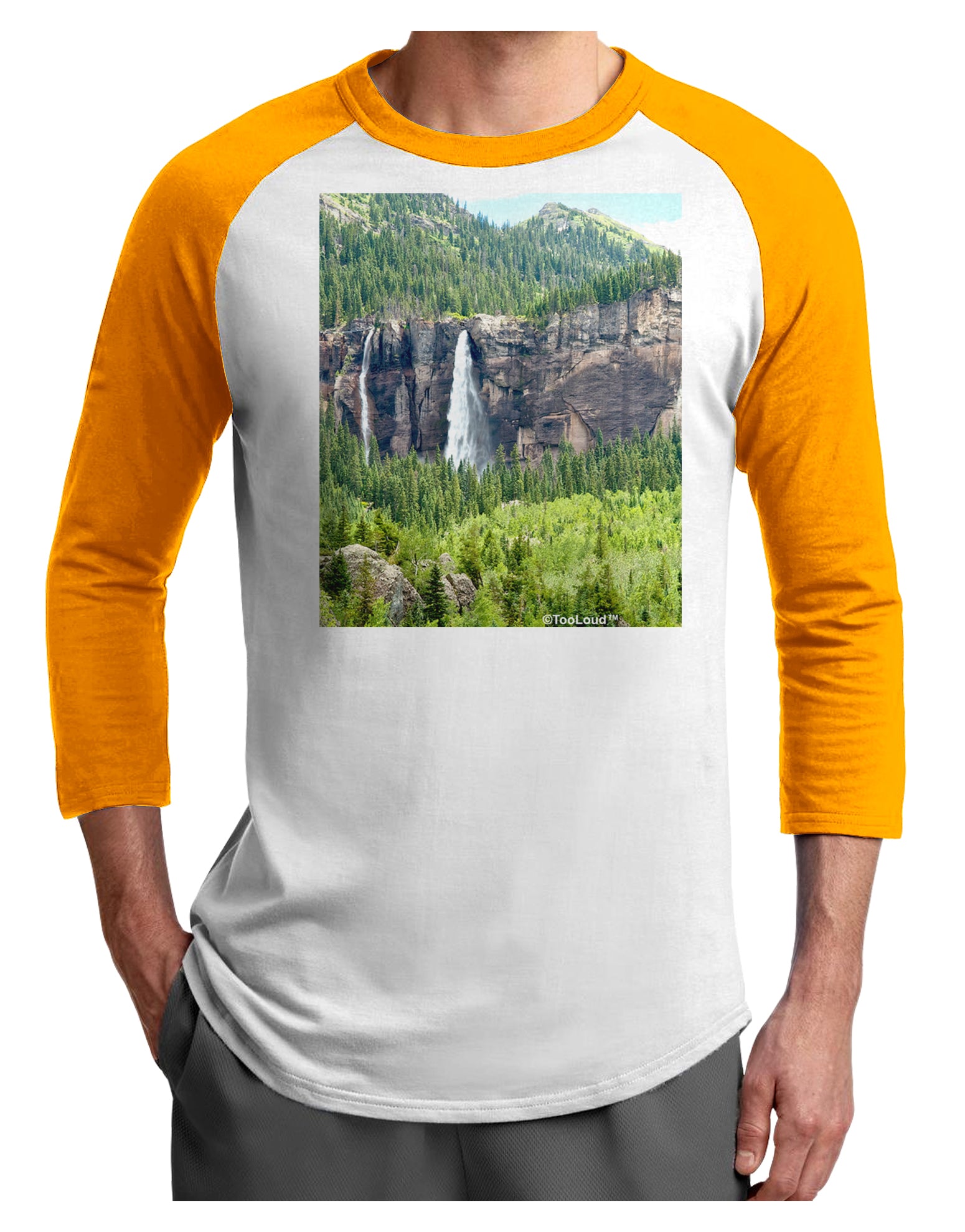 Beautiful Cliffs Nature Adult Raglan Shirt by-Raglan Shirt-TooLoud-White-Gold-X-Small-Davson Sales