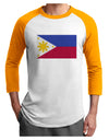 TooLoud Distressed Philippines Flag Adult Raglan Shirt-Mens-Tshirts-TooLoud-White-Gold-X-Small-Davson Sales