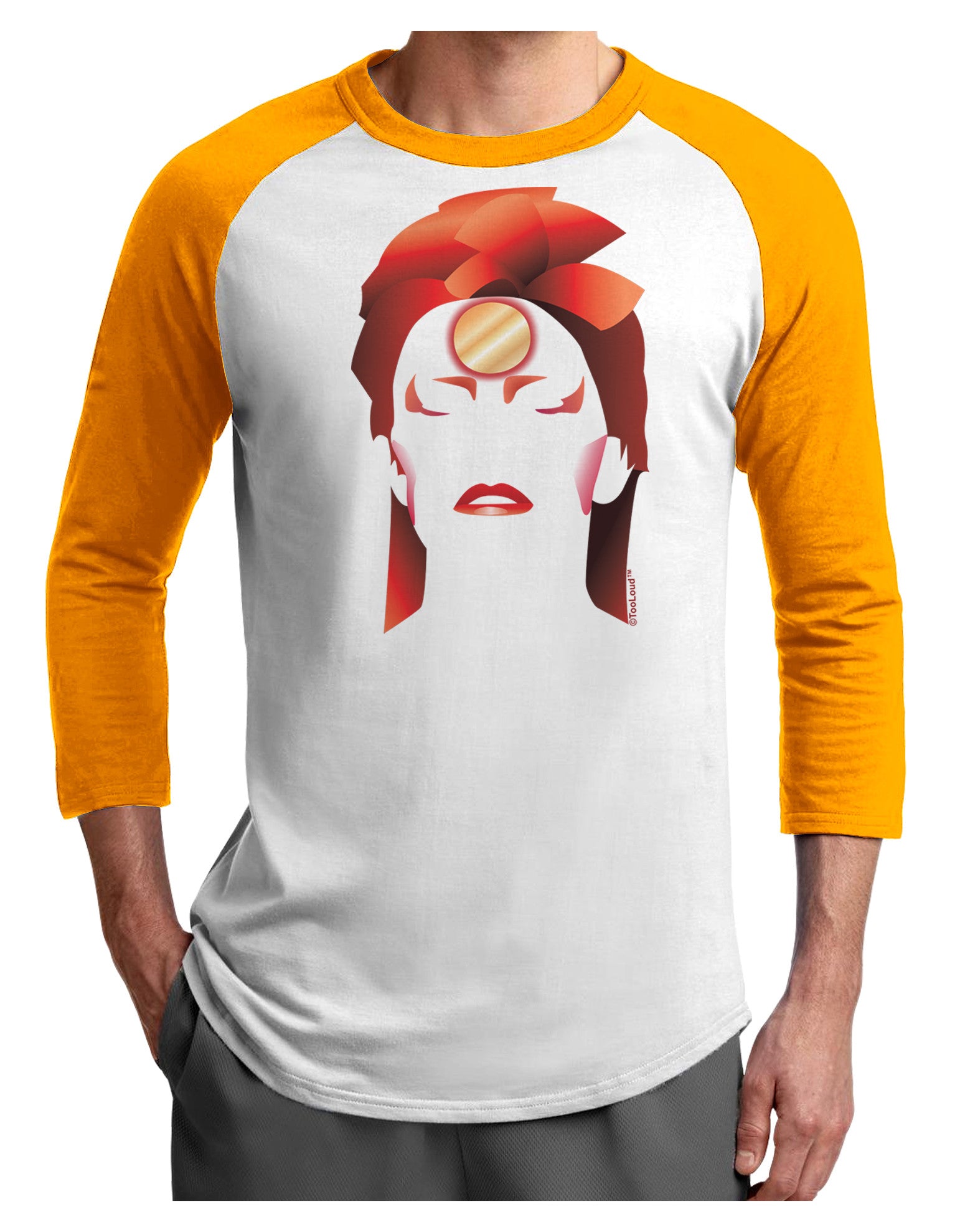 The Zig Adult Raglan Shirt-Raglan Shirt-TooLoud-White-Gold-X-Small-Davson Sales