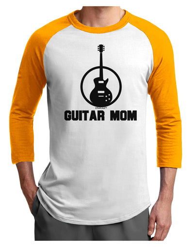 Guitar Mom - Mother's Day Design Adult Raglan Shirt-TooLoud-White-Gold-X-Small-Davson Sales