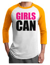 Girls Can Adult Raglan Shirt by TooLoud-TooLoud-White-Gold-X-Small-Davson Sales