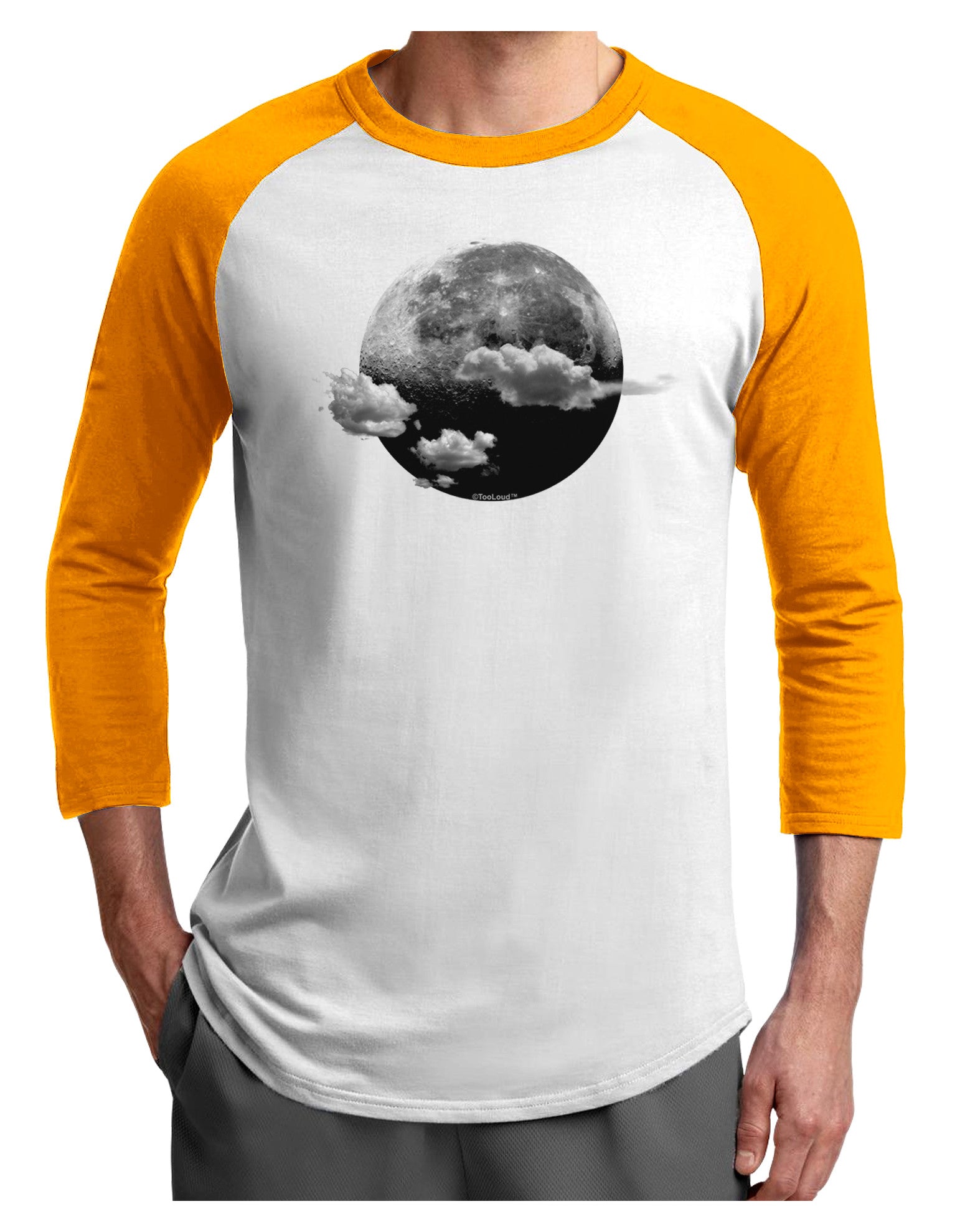 Moon Dream Earth Adult Raglan Shirt-Raglan Shirt-TooLoud-White-Gold-X-Small-Davson Sales