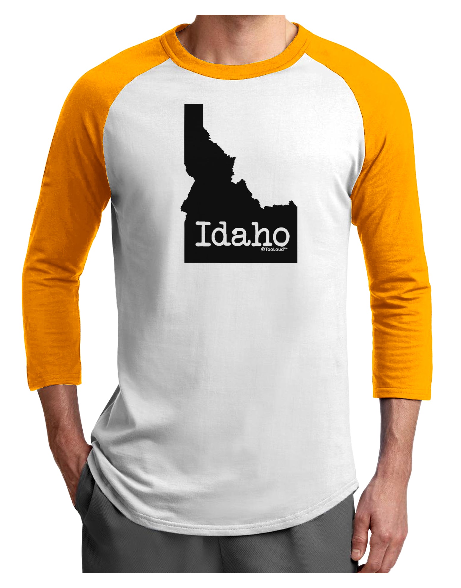 Idaho - United States Shape Adult Raglan Shirt by TooLoud-TooLoud-White-Gold-X-Small-Davson Sales