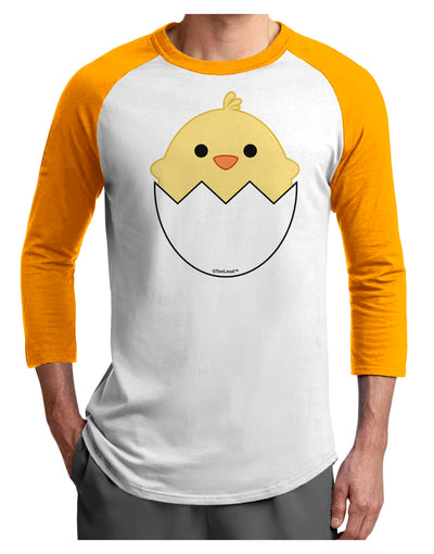 Cute Hatching Chick Design Adult Raglan Shirt by TooLoud-TooLoud-White-Gold-X-Small-Davson Sales