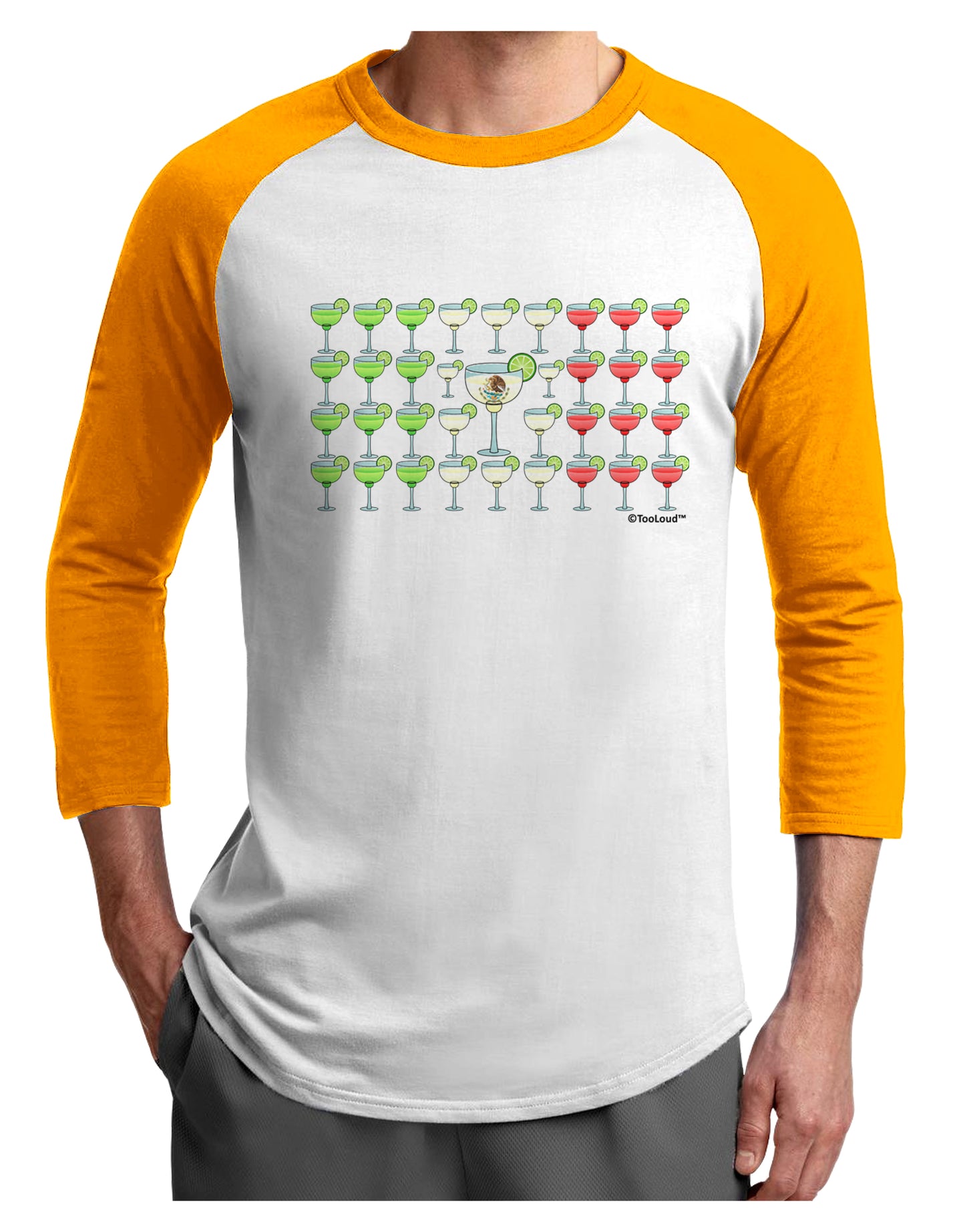 Mexican Flag of Margaritas Adult Raglan Shirt by TooLoud-TooLoud-White-Gold-X-Small-Davson Sales