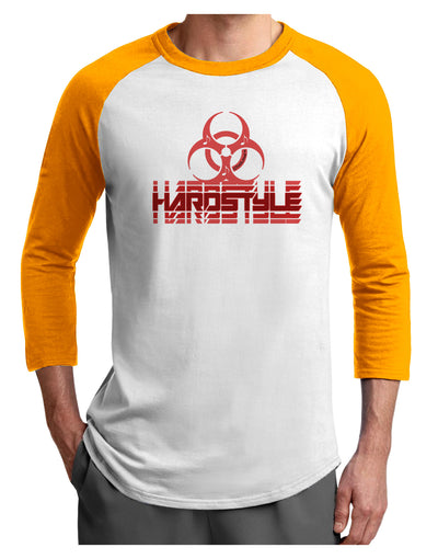 Hardstyle Biohazard Adult Raglan Shirt-Raglan Shirt-TooLoud-White-Gold-X-Small-Davson Sales