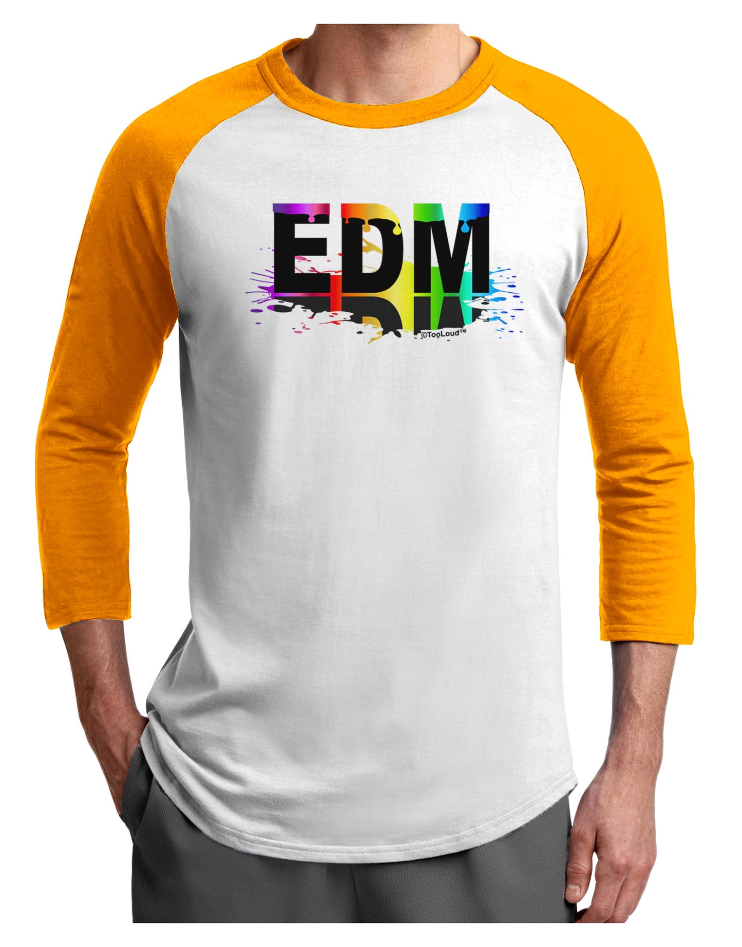 Paint EDM Adult Raglan Shirt-Raglan Shirt-TooLoud-White-Gold-X-Small-Davson Sales