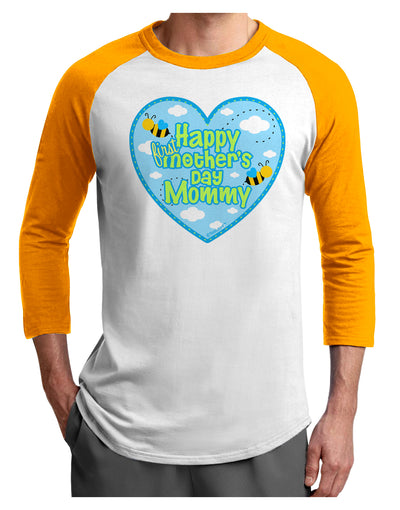 Happy First Mother's Day Mommy - Blue Adult Raglan Shirt by TooLoud-TooLoud-White-Gold-X-Small-Davson Sales