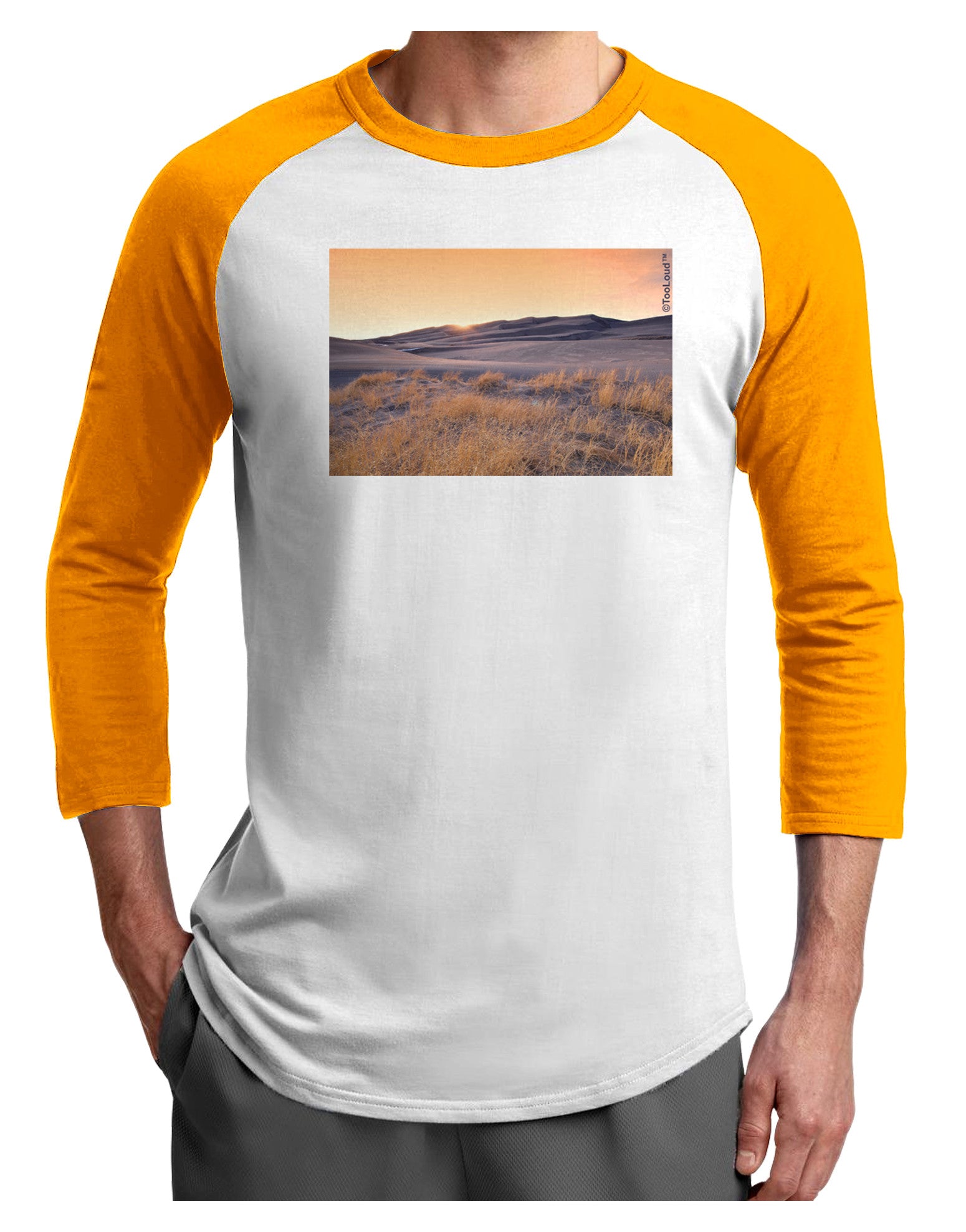 Colorado Sand Dunes Adult Raglan Shirt-Raglan Shirt-TooLoud-White-Gold-X-Small-Davson Sales