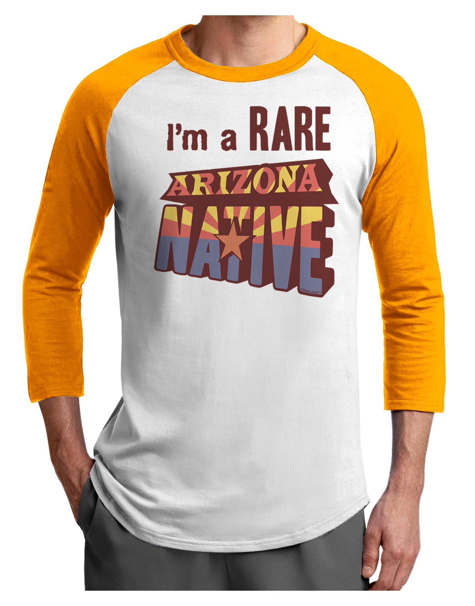I'm a Rare Arizona Native Adult Raglan Shirt-Raglan Shirt-TooLoud-White-Gold-X-Small-Davson Sales