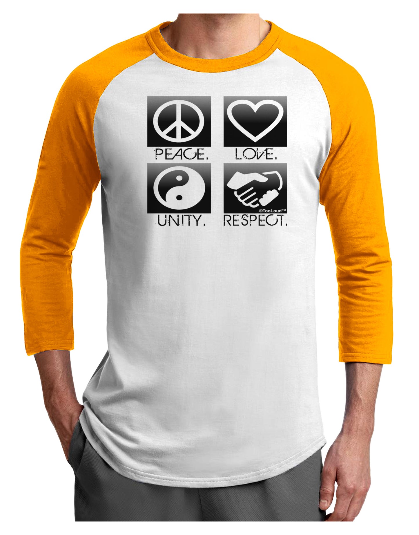 PLUR Squares BnW Adult Raglan Shirt-Raglan Shirt-TooLoud-White-Gold-X-Small-Davson Sales