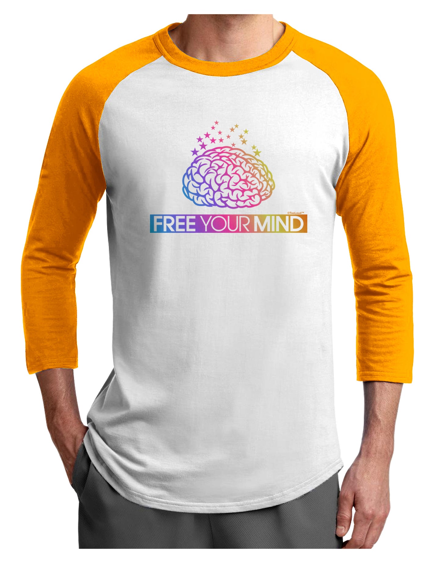 Free Your Mind Adult Raglan Shirt-Raglan Shirt-TooLoud-White-Gold-X-Small-Davson Sales