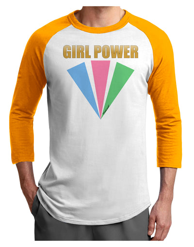 Girl Power Stripes Adult Raglan Shirt by TooLoud-TooLoud-White-Gold-X-Small-Davson Sales