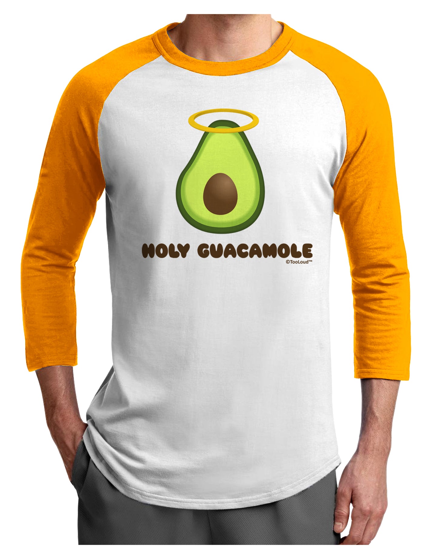 Holy Guacamole Design Adult Raglan Shirt by TooLoud-TooLoud-White-Gold-X-Small-Davson Sales