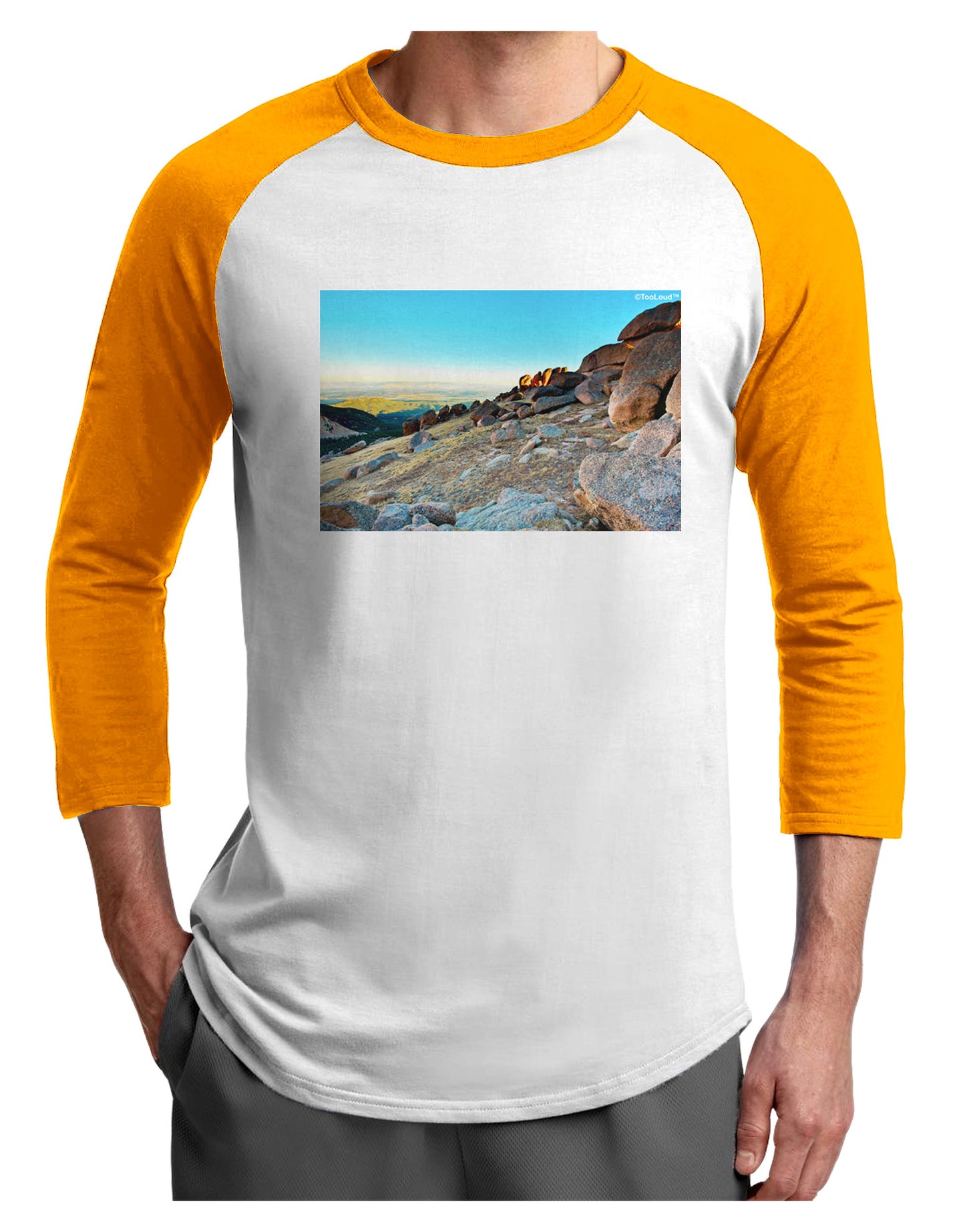 CO Rockies View Adult Raglan Shirt-Raglan Shirt-TooLoud-White-Gold-X-Small-Davson Sales