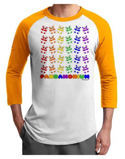 Pandamonium Rainbow Pandas Adult Raglan Shirt by TooLoud-TooLoud-White-Gold-X-Small-Davson Sales