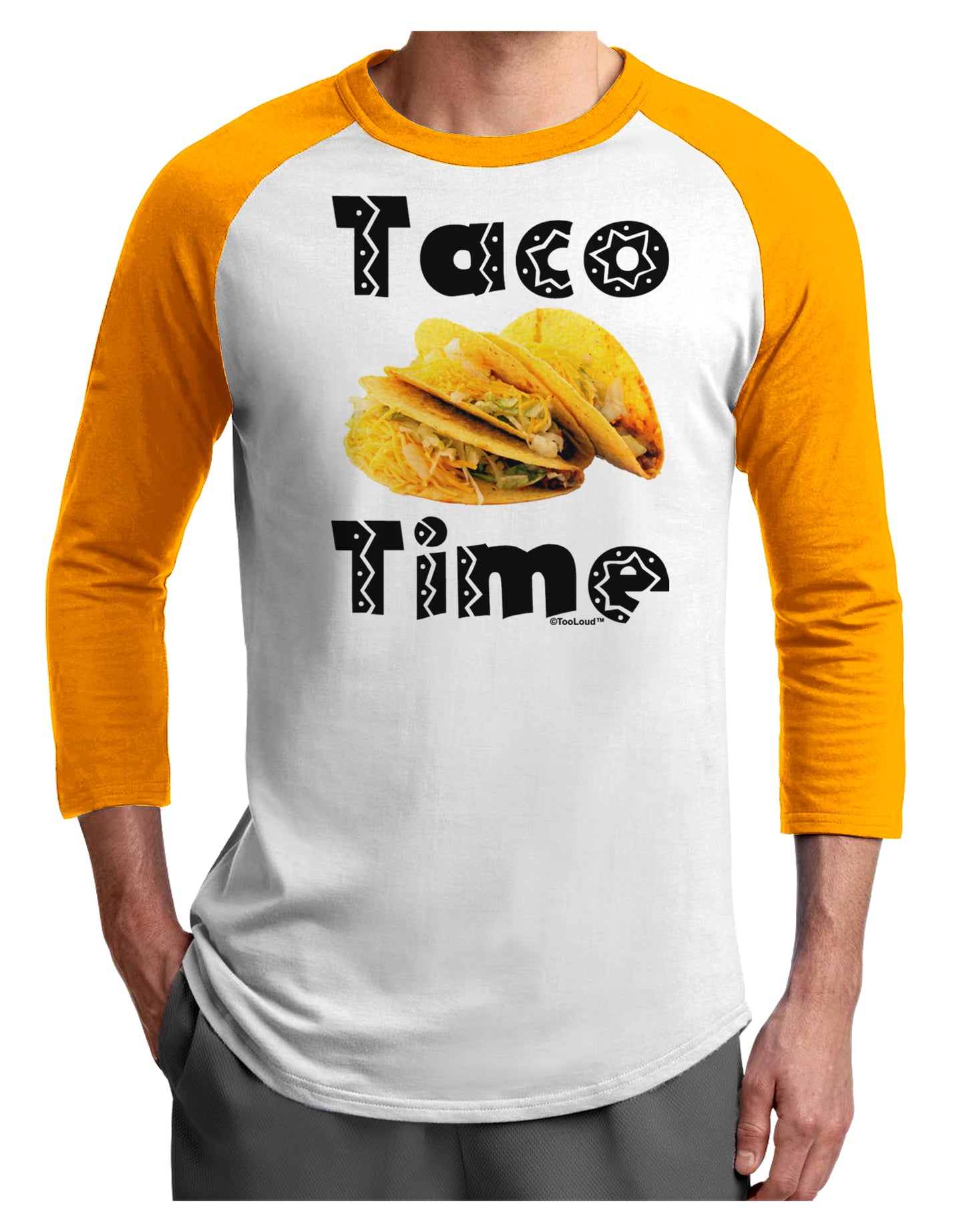 Taco Time - Mexican Food Design Adult Raglan Shirt by TooLoud-TooLoud-White-Gold-X-Small-Davson Sales