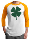 Lucky Four Leaf Clover St Patricks Day Adult Raglan Shirt-Raglan Shirt-TooLoud-White-Gold-X-Small-Davson Sales