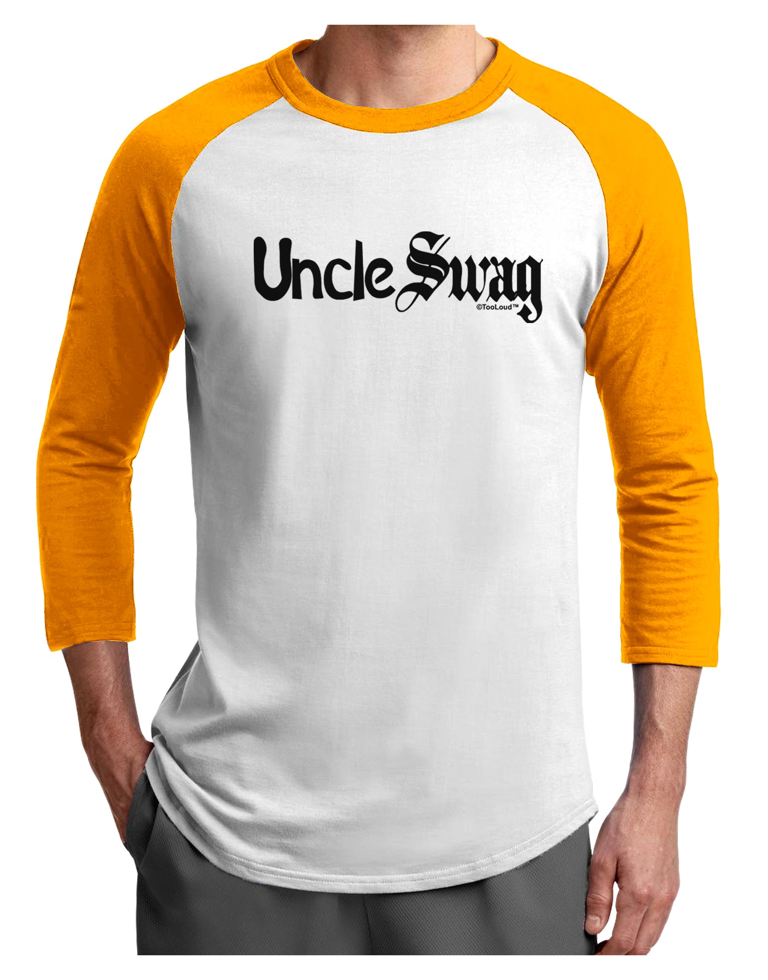 Uncle Swag Text Adult Raglan Shirt by TooLoud-TooLoud-White-Gold-X-Small-Davson Sales