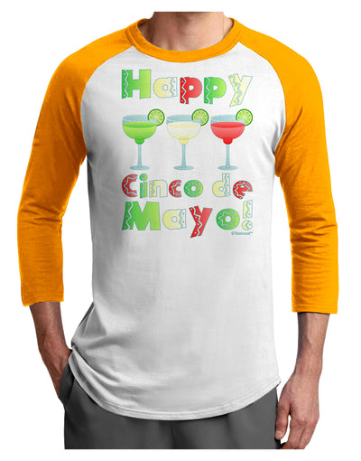 Margaritas - Mexican Flag Colors - Happy Cinco de Mayo Adult Raglan Shirt by TooLoud-TooLoud-White-Gold-X-Small-Davson Sales