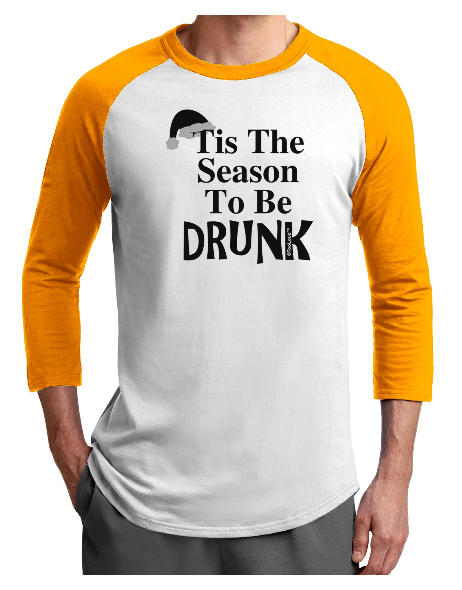 Season To Be Drunk BnW Adult Raglan Shirt-Raglan Shirt-TooLoud-White-Gold-X-Small-Davson Sales