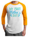 My First Mother's Day - Baby Feet - Blue Adult Raglan Shirt by TooLoud-TooLoud-White-Gold-X-Small-Davson Sales