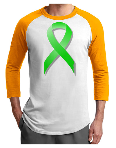 Lyme Disease Awareness Ribbon - Lime Green Adult Raglan Shirt-TooLoud-White-Gold-X-Small-Davson Sales