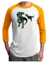 Jurassic Dinosaur Design 1 Adult Raglan Shirt by TooLoud-TooLoud-White-Gold-X-Small-Davson Sales