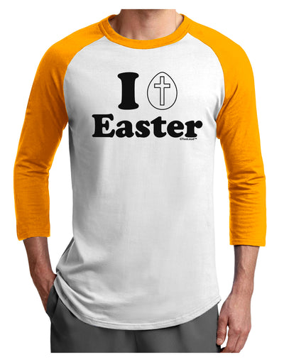 I Egg Cross Easter Design Adult Raglan Shirt by TooLoud-TooLoud-White-Gold-X-Small-Davson Sales