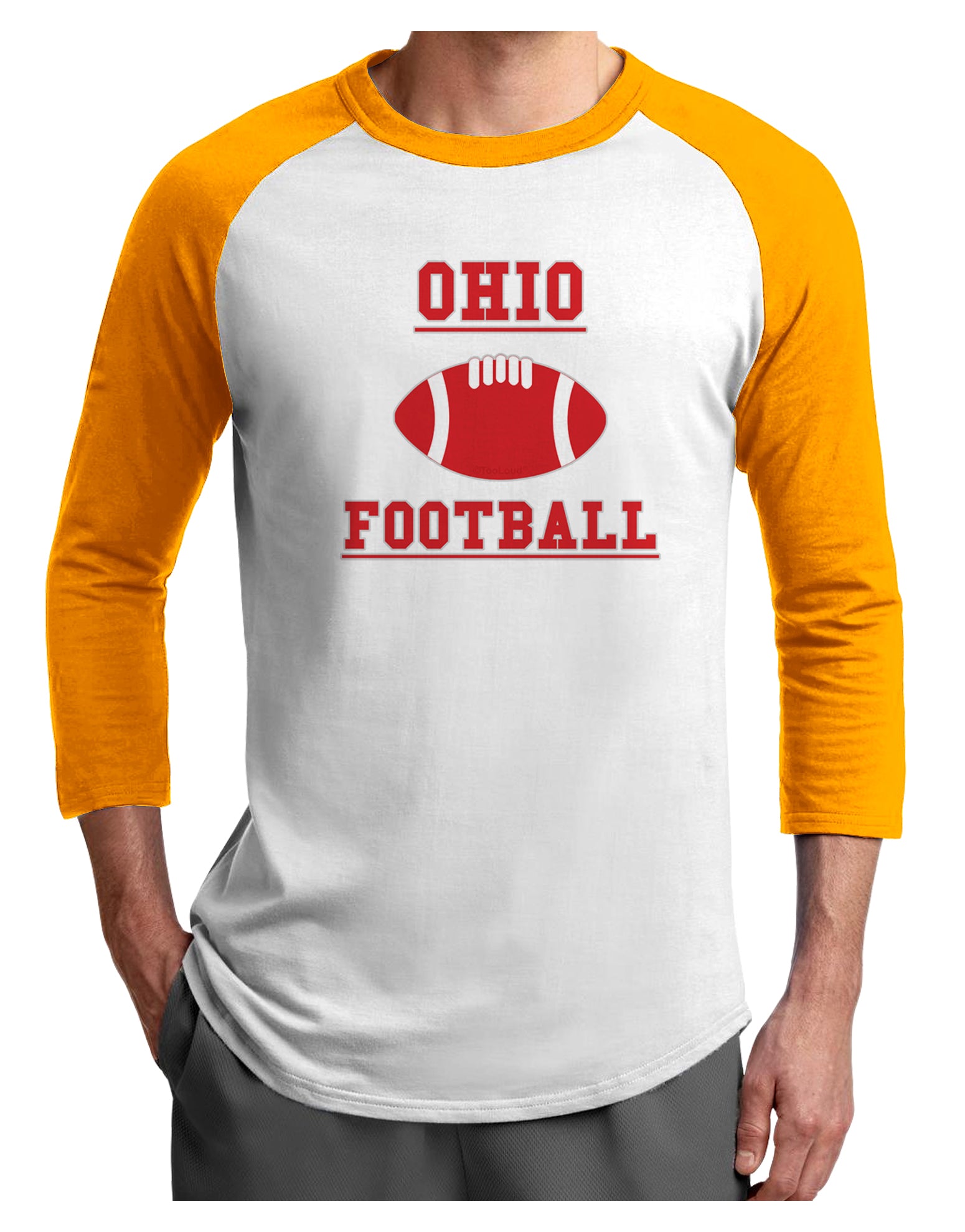 Ohio Football Adult Raglan Shirt by TooLoud-TooLoud-White-Gold-X-Small-Davson Sales