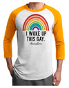 TooLoud I Woke Up This Gay Adult Raglan Shirt-Mens-Tshirts-TooLoud-White-Gold-X-Small-Davson Sales