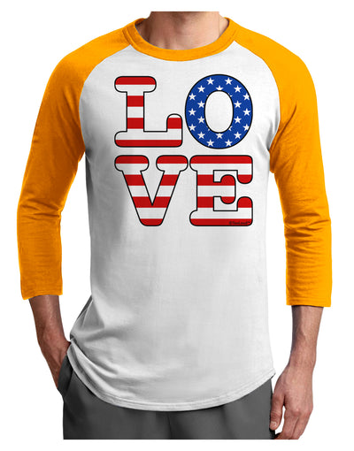 American Love Design Adult Raglan Shirt by TooLoud-TooLoud-White-Gold-X-Small-Davson Sales