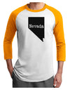 Nevada - United States Shape Adult Raglan Shirt by TooLoud-TooLoud-White-Gold-X-Small-Davson Sales