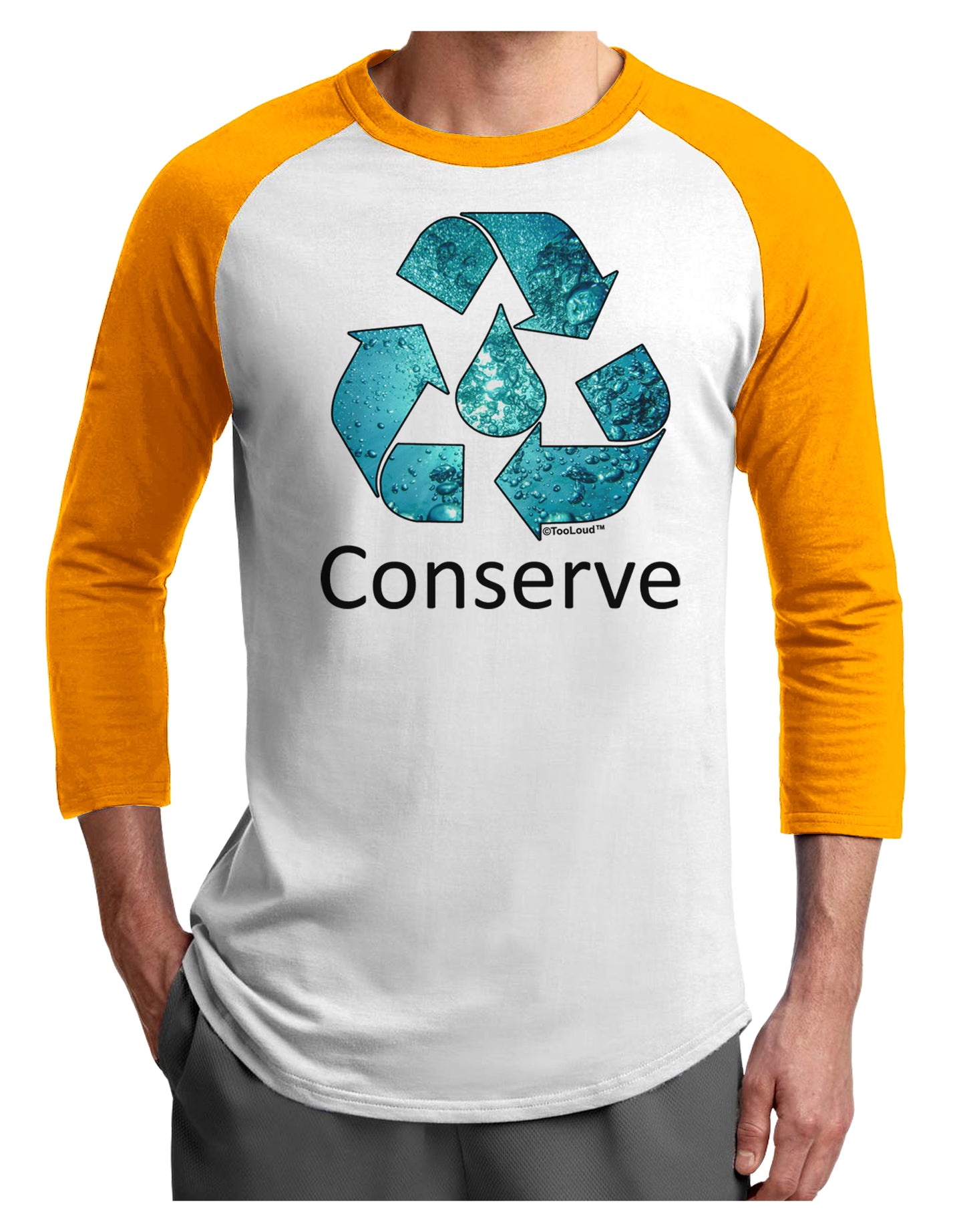 Water Conservation Text Adult Raglan Shirt by TooLoud-TooLoud-White-Gold-X-Small-Davson Sales